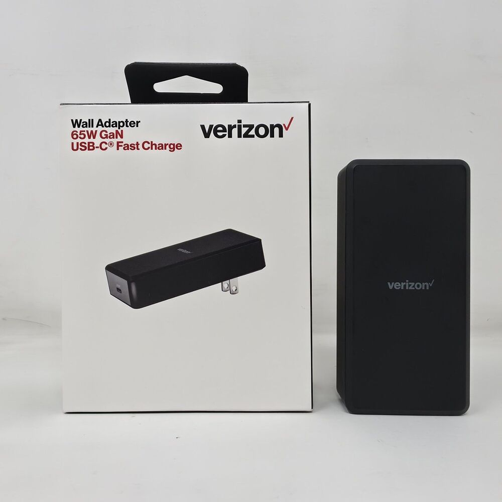 Verizon OEM 65W Black Fast Charge USB-C Wall Adapter GaN Charger For Laptop Cell